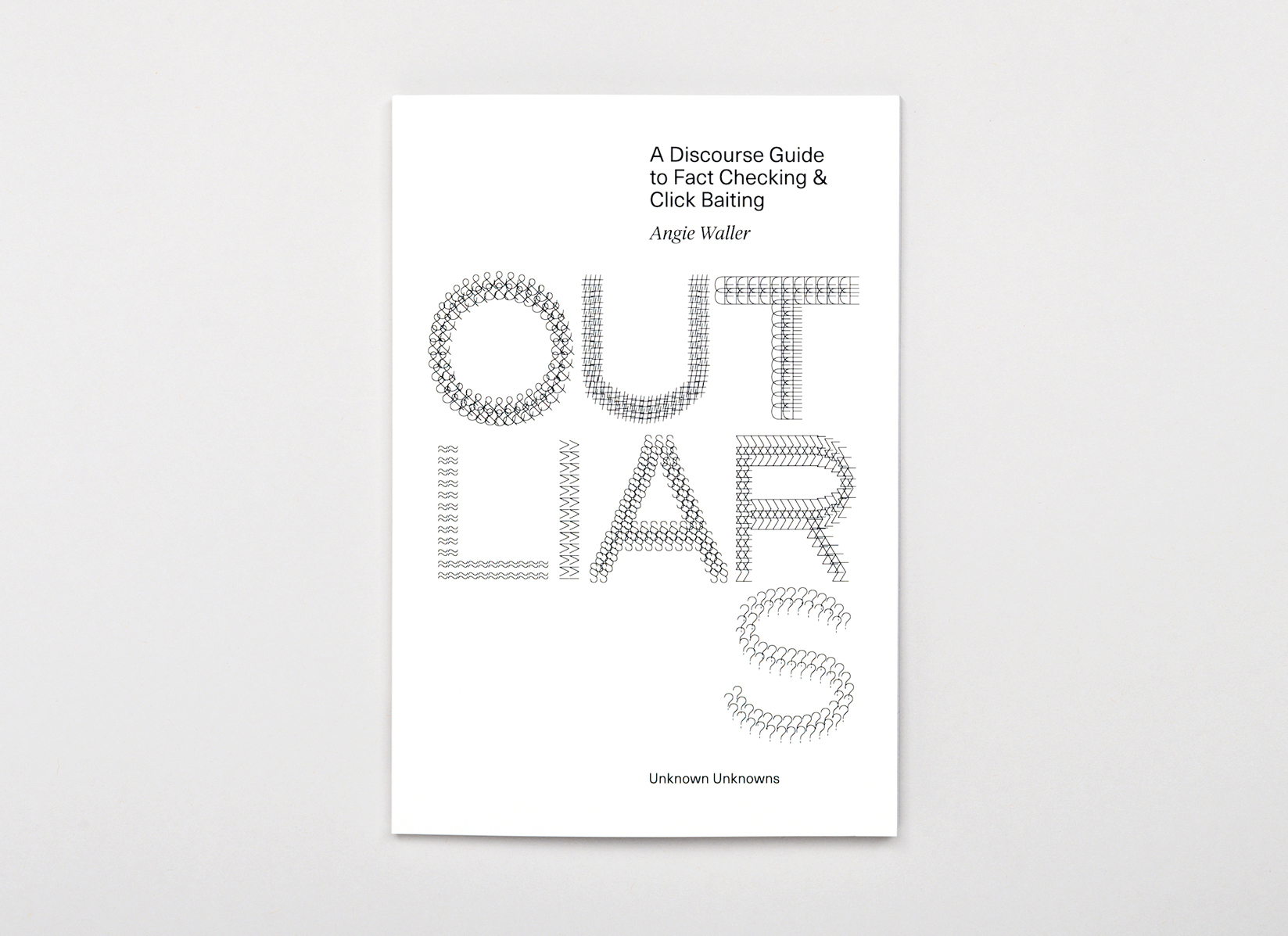 Book cover for Outliars by Angie Waller. Features the title in ascii characters on white background.